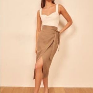 Linen Reformation Wrap Skirt